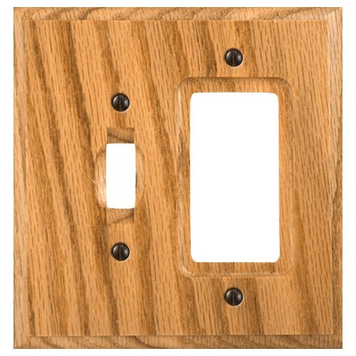 AMERELLE 4025TR Traditional Single Toggle/Single Rocker Wood Wallplate in Light Oak - Image 4