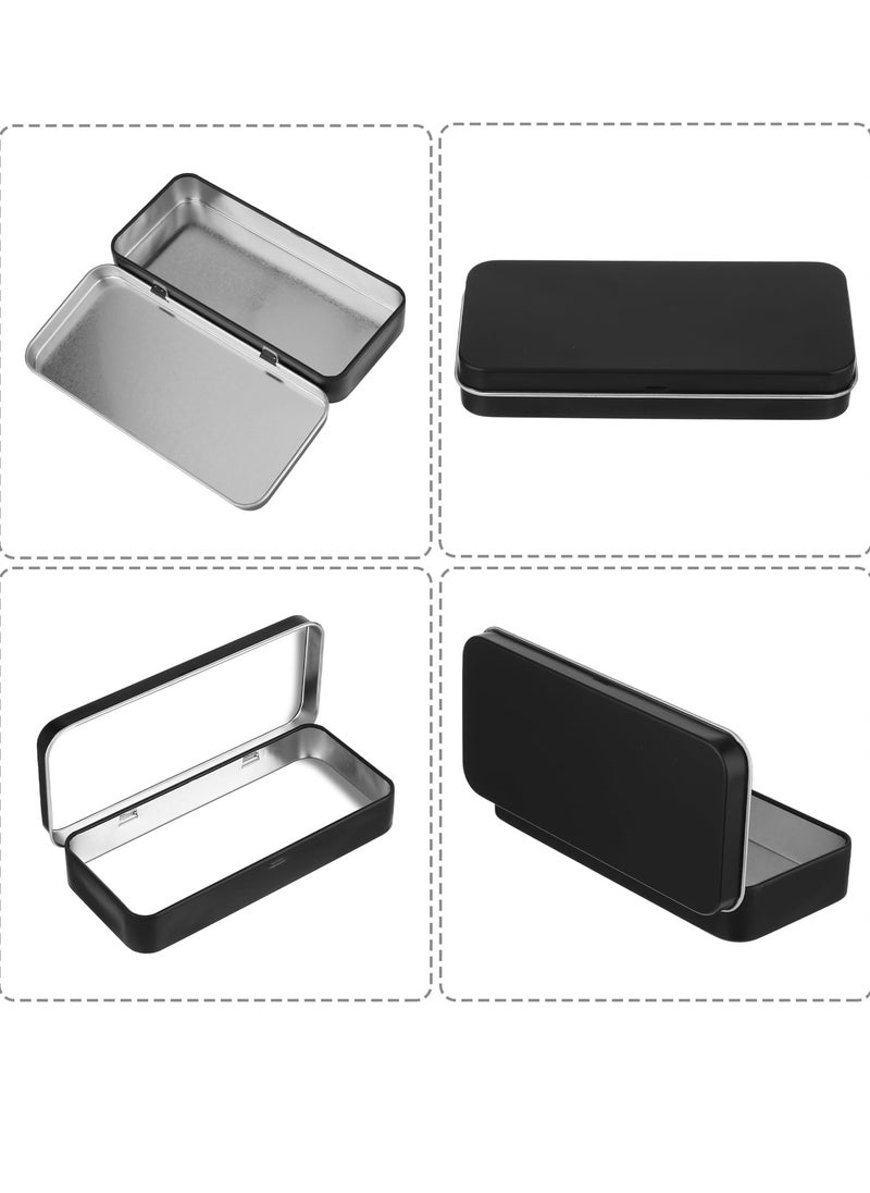 Excefore 4 Pack Metal Rectangular Hinged Tin Box Container, Tin Empty Box with Lid, Mini Tin Containers for Watercolor, Jewelry, Makeup, Candy, Craft Organize(5.12 x 2.36 x 0.79 Inch)  - Image 5