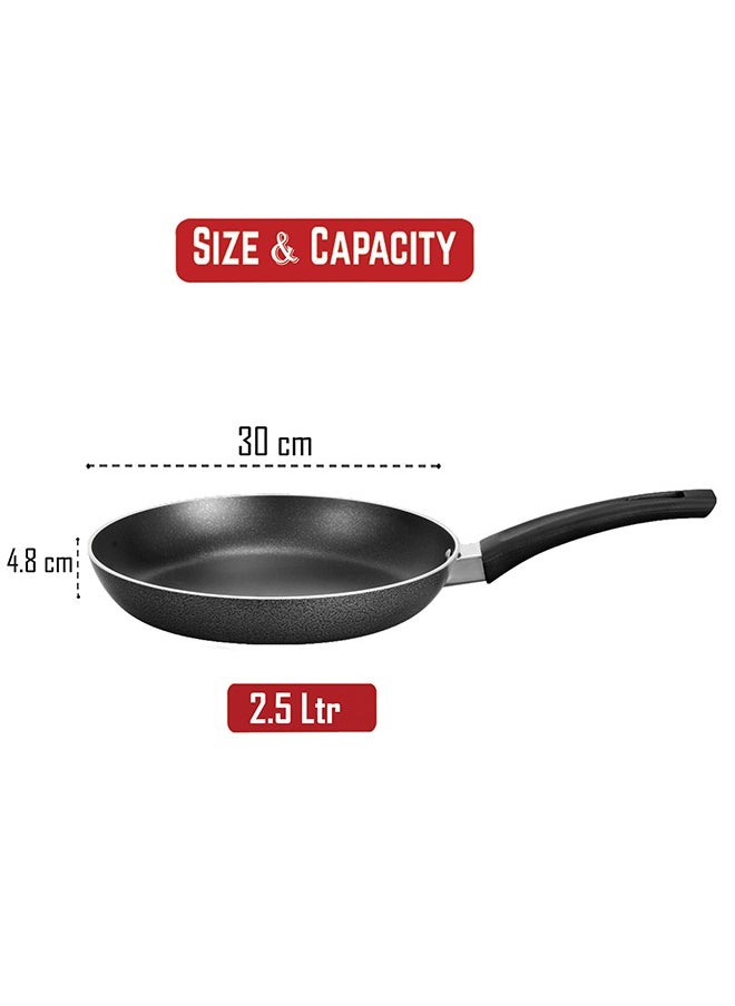 SONEX Sonex Nonstick Super Frying Pan, 30 cm – Never-Stick Technology With Teflon Nonstick Coating, Hard Enamel Exterior, Cool Handle, PFOA-Free, Healthy Cooking, Perfect for Omelettes, Pancakes, Stir-Fry, and More, Grey  - Image 5