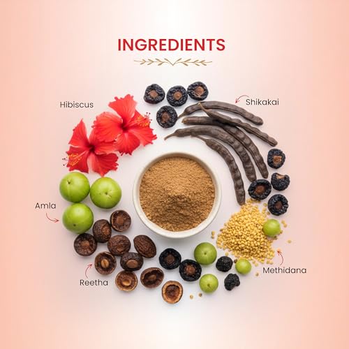Havintha Natural Hair Shampoo With Amla Reetha Shikakai Methi Dana And Hibiscus Powder For Men & Women, Totally Organic | Paraben and Sulphate Free Shampoo - 227gm (Pack of 1) - Image 5