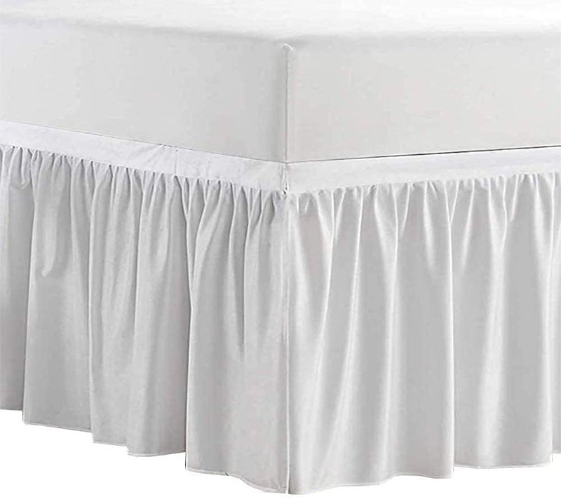 Yarns of Cotton Dorm Room Bed Skirt - College Dorm Bed Skirt - Long Bed Skirt Dorm - Extra Long Dorm Room Bed Skirt - Elegant Design Brushed Microfiber - 1000 Series Bedskirts - Twin-XL - 36"" Drop  White - Image 2