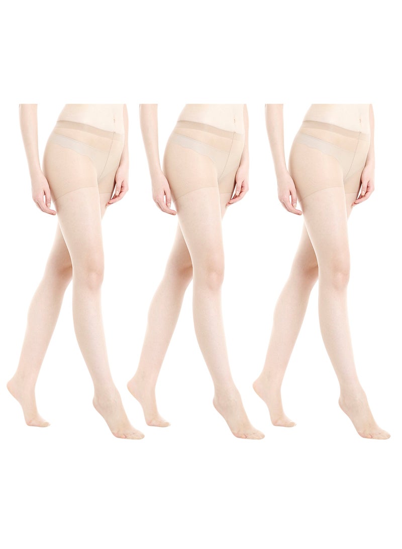 BYC WOMEN'S PANTYHOSE STOCKING (PACK OF 3) - FREE SIZE - SKIN  - Image 1