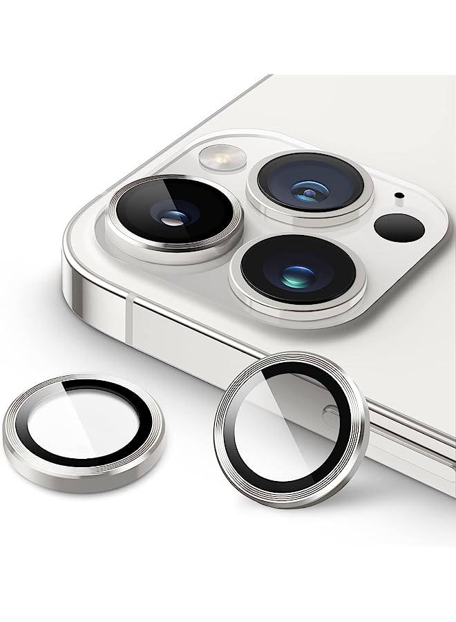 Jetech Camera Lens Protector For Iphone 14 Pro 6.1-Inch And Iphone 14 Pro Max 6.7-Inch, 9H Tempered Glass Metal Individual Ring Cover, Hd Clear, 3-Pack (Silver) - Image 1