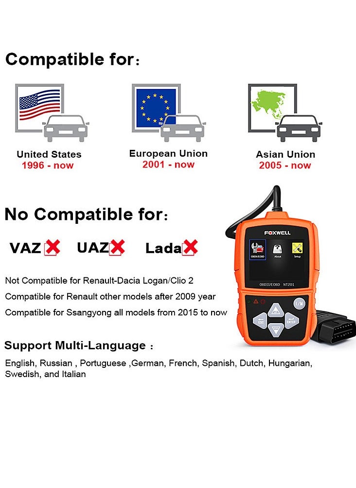 Foxwell - OBD OBD2 Auto Scanner Automotive OBDII Code Reader Diagnostic-Tool for Multi Brand Cars OBD 2 Diagnosis - Image 1