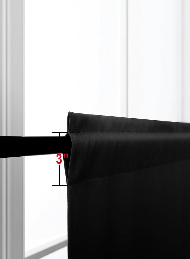 KOUFALL Small Window Curtains for Basement & Front Door Window, 20 Inch Blackout Mini Half Curtains for Windows Kitchen Back Door, 24w x 20l, Black - Image 4