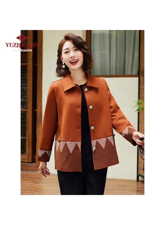 Yuzhaolin Middle-aged And Elderly Women's Spring And Autumn Jacket, Elegant Mother's Outerwear Y243u3013 - Image 5