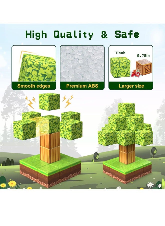 Beauenty 100PCS Magnetic Blocks, Kids Magnet Buliding Cube Set, STEM Educational Stacking Toys, Montessori Toys Birthday Gifts for Girls Boys - Image 4