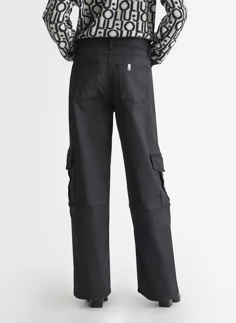 ليو جو بنطلون كارغو قماش مطلي