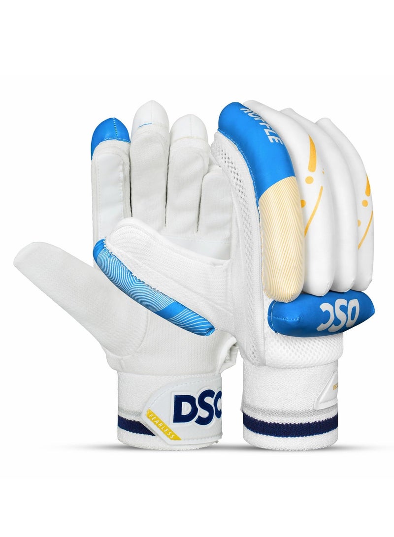 DSC Condor Ruffle Cricket Batting Gloves | Left Hand | Material: Leather | Grade A  Premium Leather Palms | Pre-Curved Cotton Filled Finger | Sweat Absorbing Wrist Grip | Pittard Gripster - Image 1