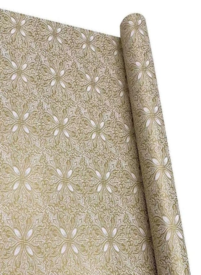 WY-BSO Self Adhesive Liner Vintage Contact Shelf Paper for Dresser Drawers Cabinet Sticker (Vintage Gold, 17.7 inch x 196 inch) - Image 3
