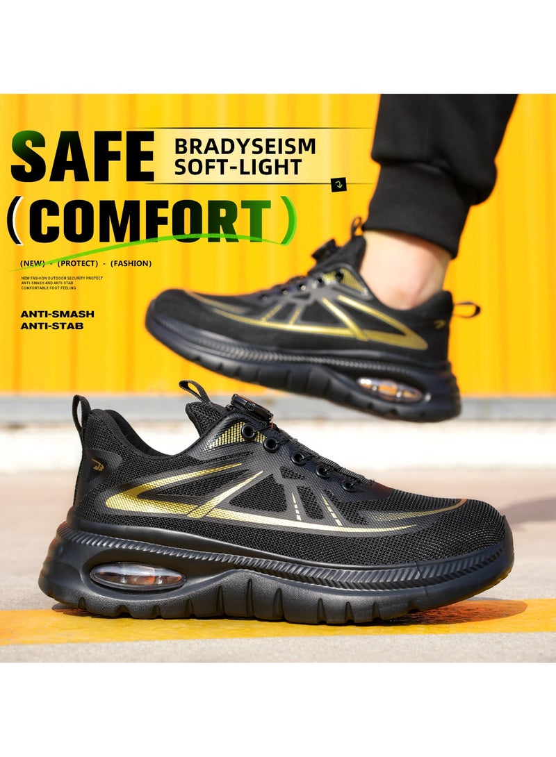 Men's and women's steel-toed safety shoes, hooded industrial safety sneakers, men's work shoes, breathable and comfortable non-slip industrial boots - Image 5