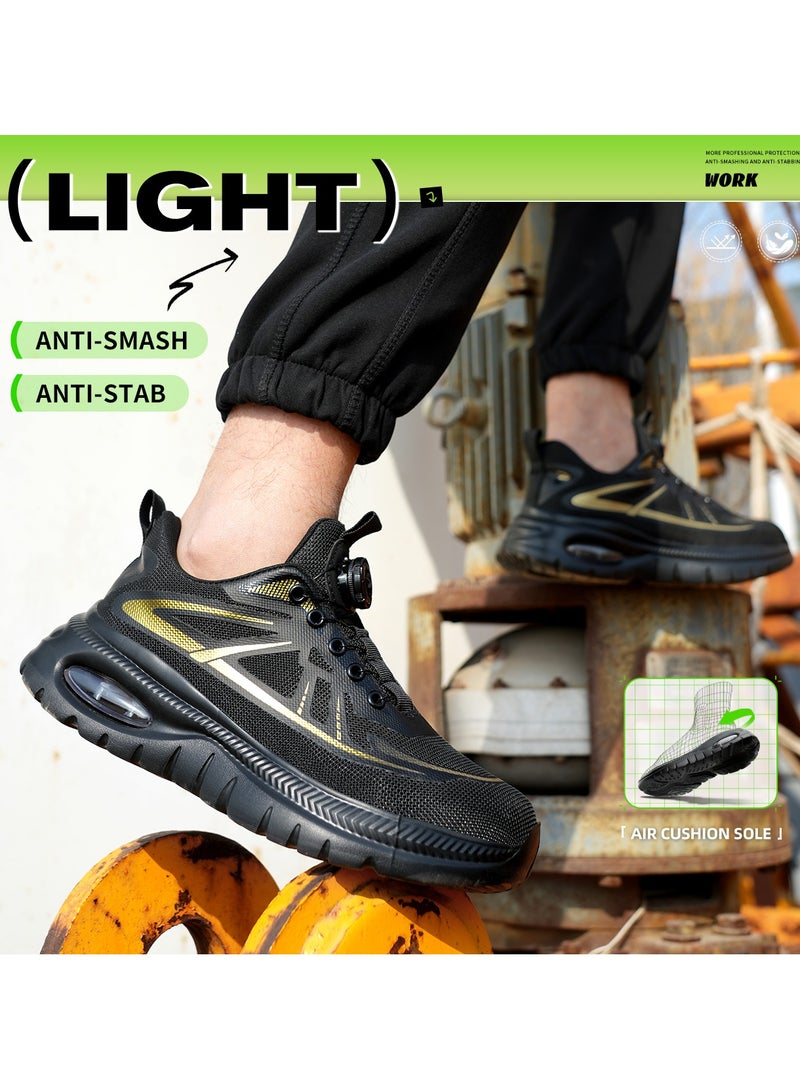 Men's and women's steel-toed safety shoes, hooded industrial safety sneakers, men's work shoes, breathable and comfortable non-slip industrial boots - Image 3