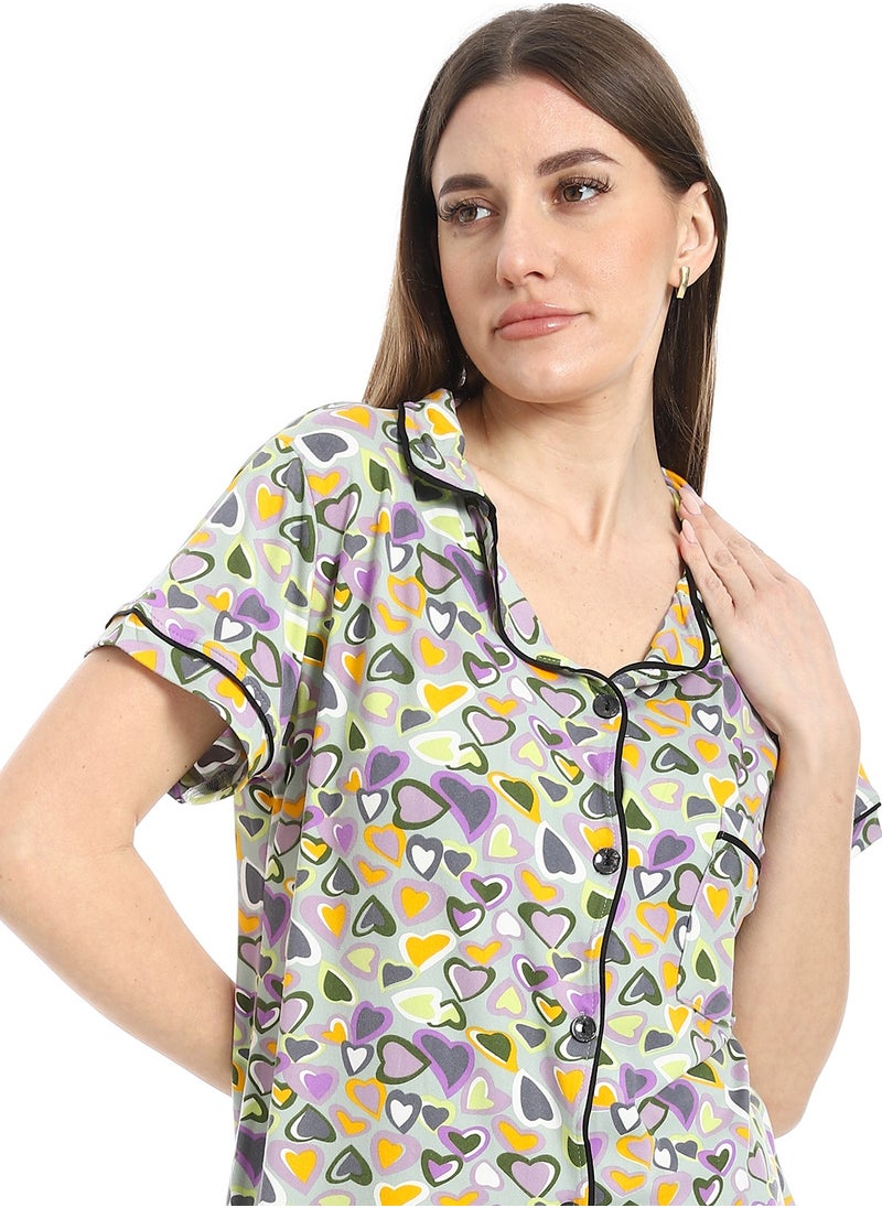Caesar - Women's two-piece pajamas with front buttons - Image 1