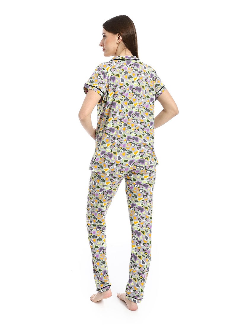 Caesar - Women's two-piece pajamas with front buttons - Image 1
