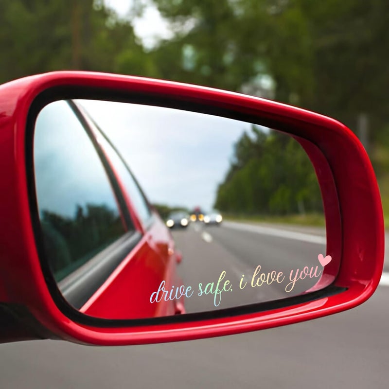 Rearview Mirror Decal 5 X 1 Inch Waterproof Premium Vinyl - "Drive Safe I Love You" Affirmation Car Decal for Car Interiors Daily Commutes Gift Recipients - Image 4