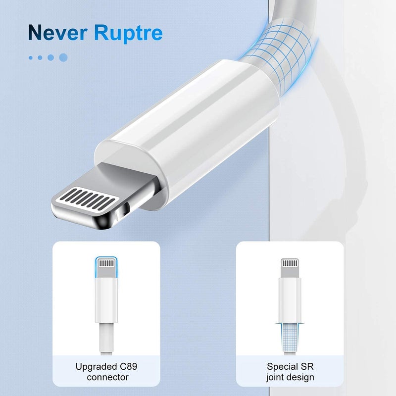 ايسبي كابلز [معتمد من Apple MFi] كابل USB C إلى Lightning قصير (8 بوصة)، 2 قطعة، شاحن iPhone سريع، كابل شحن سريع، كابل نقل بيانات لتوصيل الطاقة لأجهزة Apple iPhone 14/13/12/11Pro/XS/XR/8/7/iPad/Airpods/PowerBank - Image 2