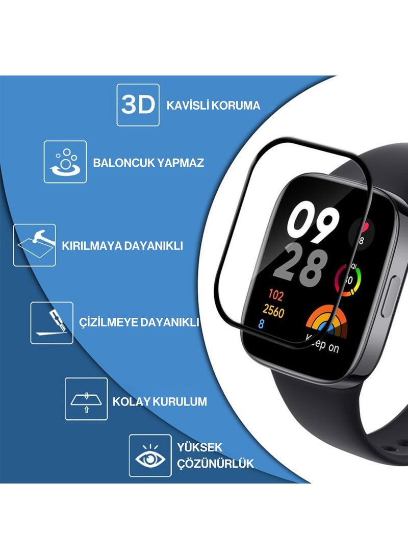 Techmaster Xiaomi Redmi Watch 3 Compatible 3D Glass Full Screen Protector  - Image 4