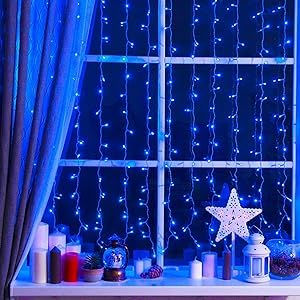 Litehom 8-Mode 180-LED 3 m Curtain Fairy Light – Festive Diwali, Navratri, Christmas & Wedding Home Décor (Indoor/Outdoor) (Blue Curtain Light) - Image 3