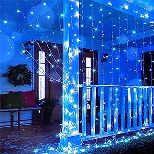 Litehom 8-Mode 180-LED 3 m Curtain Fairy Light – Festive Diwali, Navratri, Christmas & Wedding Home Décor (Indoor/Outdoor) (Blue Curtain Light) - Image 5