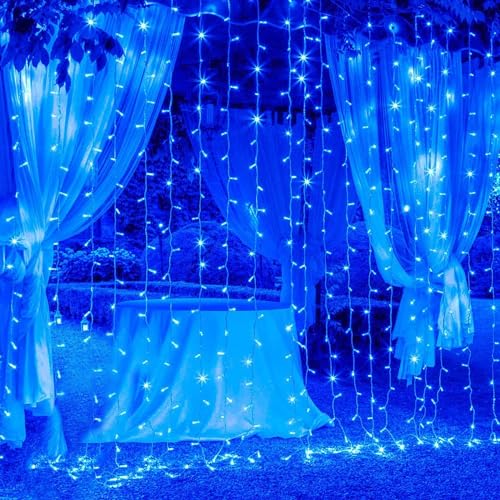 Litehom 8-Mode 180-LED 3 m Curtain Fairy Light – Festive Diwali, Navratri, Christmas & Wedding Home Décor (Indoor/Outdoor) (Blue Curtain Light) - Image 4