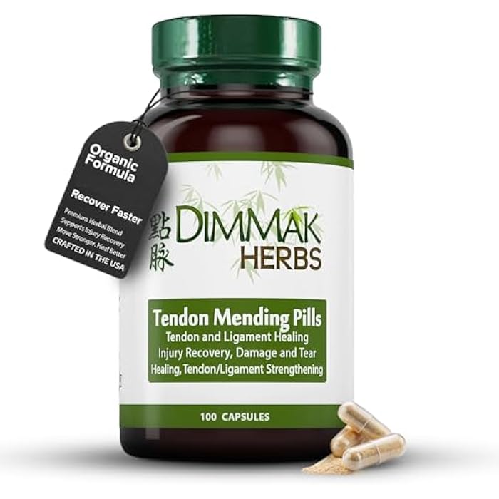 Dimmak Herbs Tendon Mending Pills- Tendon & Ligament Support- Advanced Mobility Formula for Stiffness, Rotator Cuff & Achilles Recovery- Daily Soft Tissue & Injury Repair- TCM Formula - Image 1