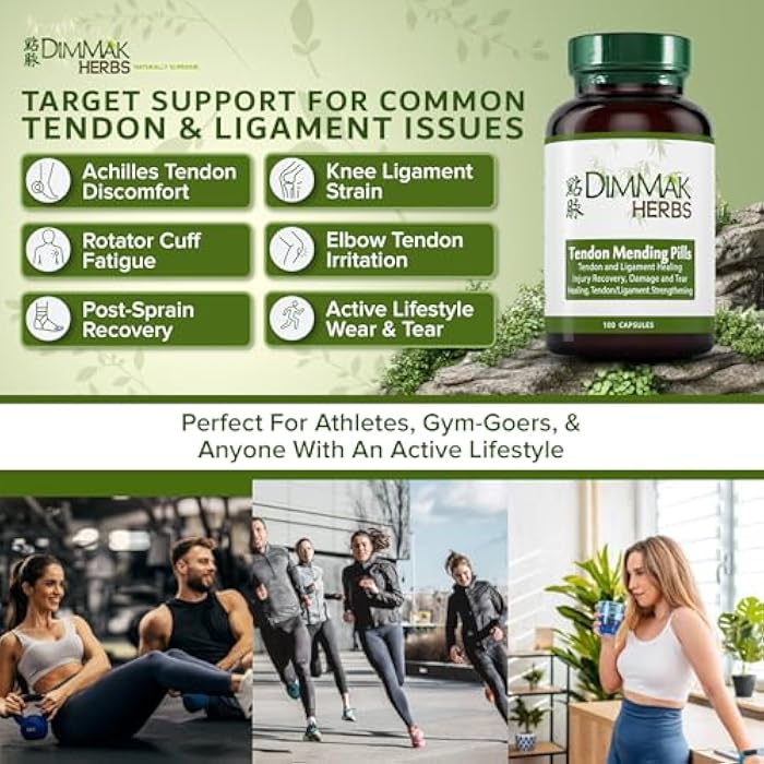 Dimmak Herbs Tendon Mending Pills- Tendon & Ligament Support- Advanced Mobility Formula for Stiffness, Rotator Cuff & Achilles Recovery- Daily Soft Tissue & Injury Repair- TCM Formula - Image 5