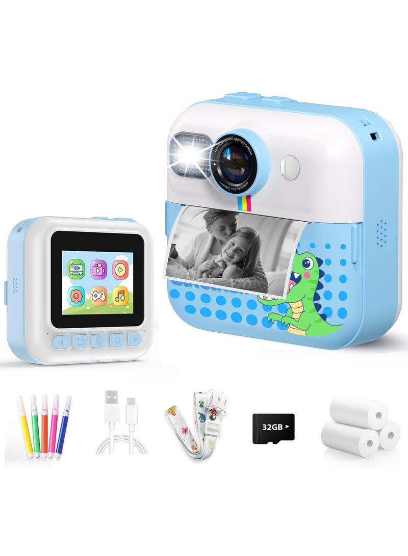 Generic Kids Printing Camera , 1080P Instant Camera, 2.4 Inch Screen Children Digital Camera with 32GB Card, Toddler Camera Portable Toys for 3 4 5 6 7 8 9 10 Year Old Kids  - Image 1