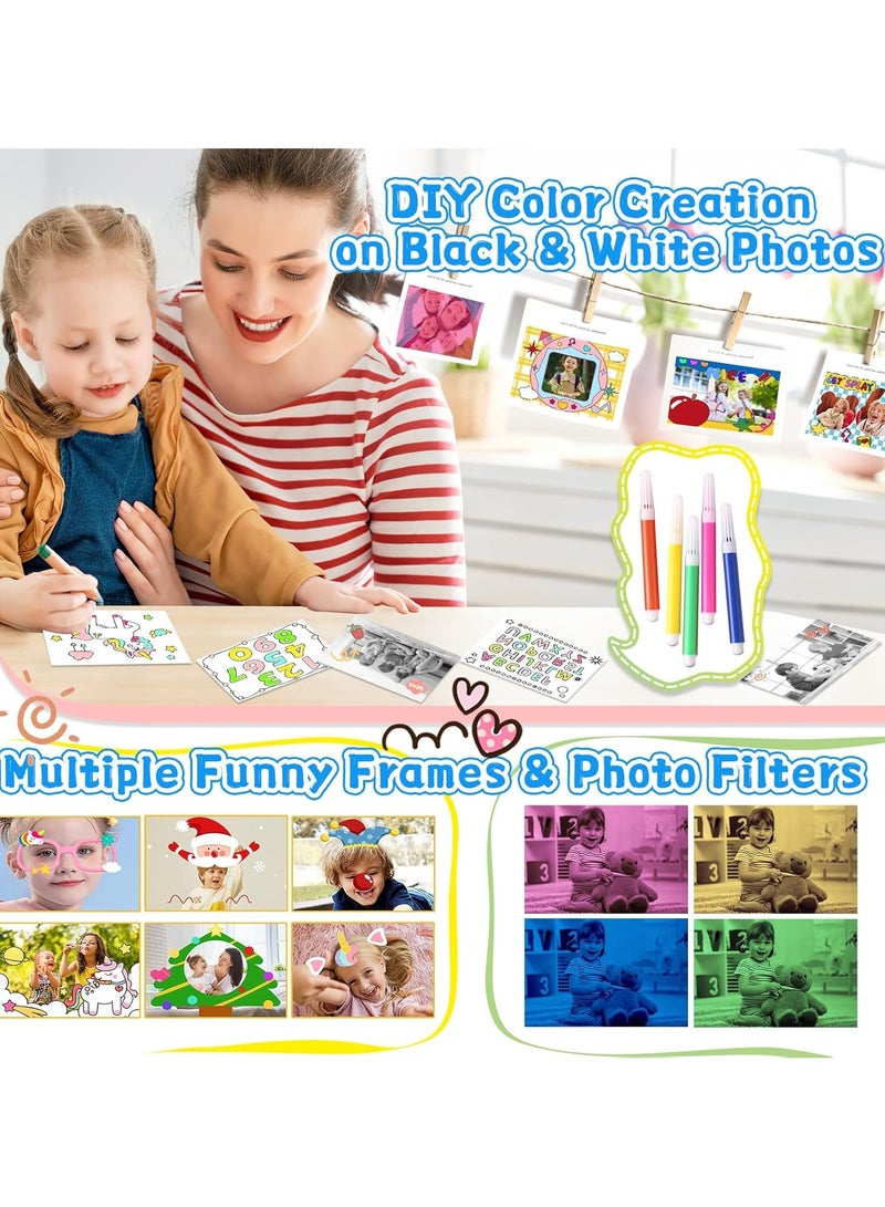 Generic Kids Printing Camera , 1080P Instant Camera, 2.4 Inch Screen Children Digital Camera with 32GB Card, Toddler Camera Portable Toys for 3 4 5 6 7 8 9 10 Year Old Kids  - Image 5