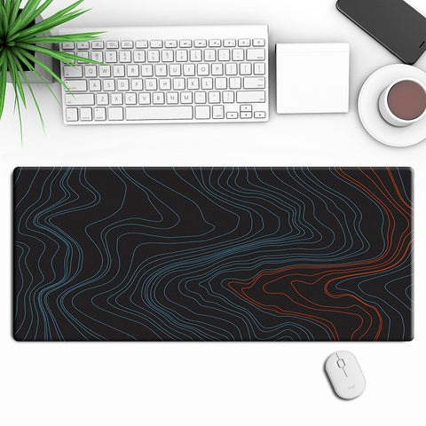 وسادة ماوس مطاطية بنمط عشوائي سائل مجرد خريطة حرارية بسمك متزايد وحواف مقفلة لسطح المكتب HD