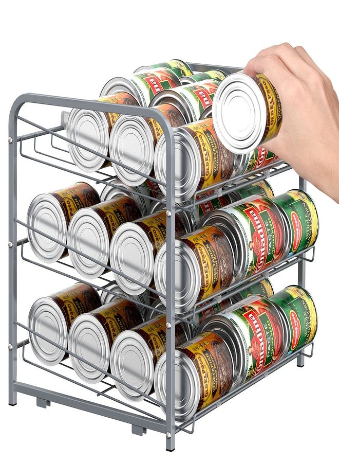 BTY Can Organizer for Pantry Stackable 2 Pack, Can Storage Organizer Rack Stacking Can Dispensers Small Space Holds up to 36 Cans for Pantry, Kitchen, Cabinet- Silver - Image 5
