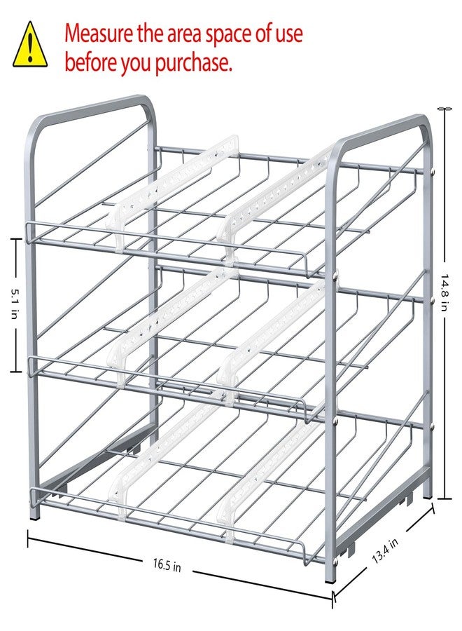 BTY Can Organizer for Pantry Stackable 2 Pack, Can Storage Organizer Rack Stacking Can Dispensers Small Space Holds up to 36 Cans for Pantry, Kitchen, Cabinet- Silver - Image 2