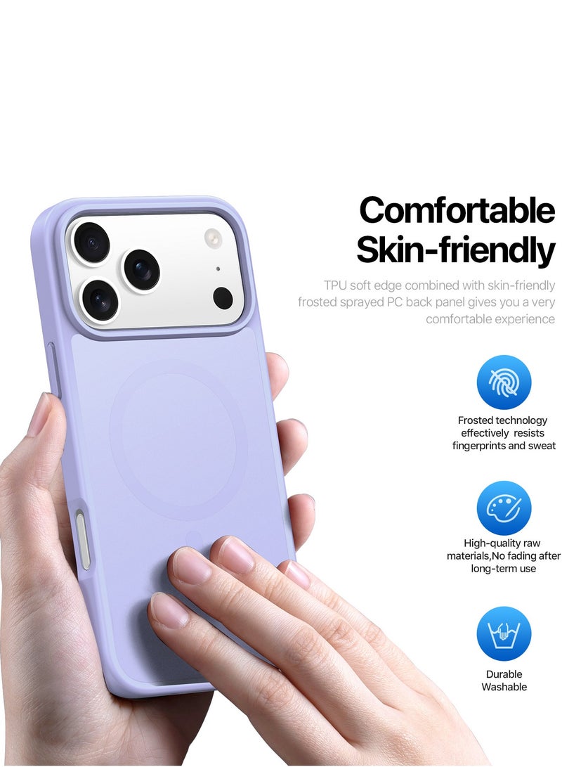 DUX DUCIS Yind Case Anti-Yellowing Matte Clear [Hard PC Back & Soft TPU Bumper]  Shockproof Protective Phone Case Cover compatible with IPhone 17 Pro  (Light Purple) - Image 5