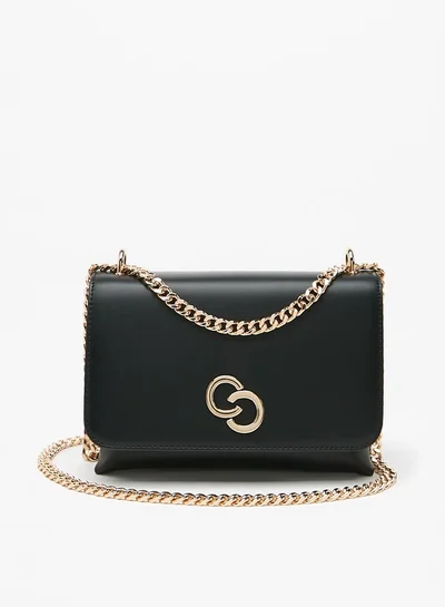 Celeste Women's Solid Crossbody Bag with Chain Strap and Flap Closure