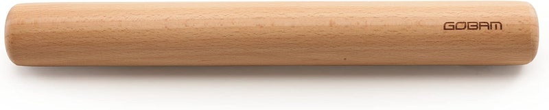 GOBAM Wood Rolling Pin, Small - Dough Roller for Pasta, Cookies, Pie, Pizza, Chapati, Fondant, Rolling Pins for Baking, Bread Making Tools and Supplies - 11 x 1.38 Inches - Image 1
