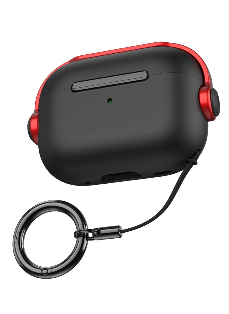 AirPods 4 Case Cover - Creative Musician Design with Secure Lock & Keychain, Protective TPU Shell for Earphone Protection (Red)