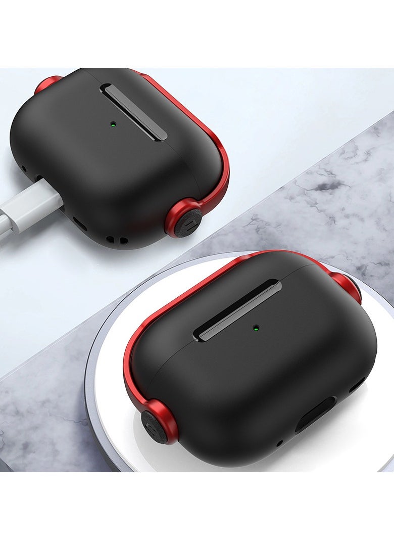 AirPods 4 Case Cover - Creative Musician Design with Secure Lock & Keychain, Protective TPU Shell for Earphone Protection (Red)