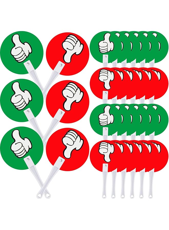 erorex Voting Paddles 30 Pack Thumbs Up And Down Plastic Signs Green And Red Yes No Classroom Paddles For Teachers And Students - Image 1