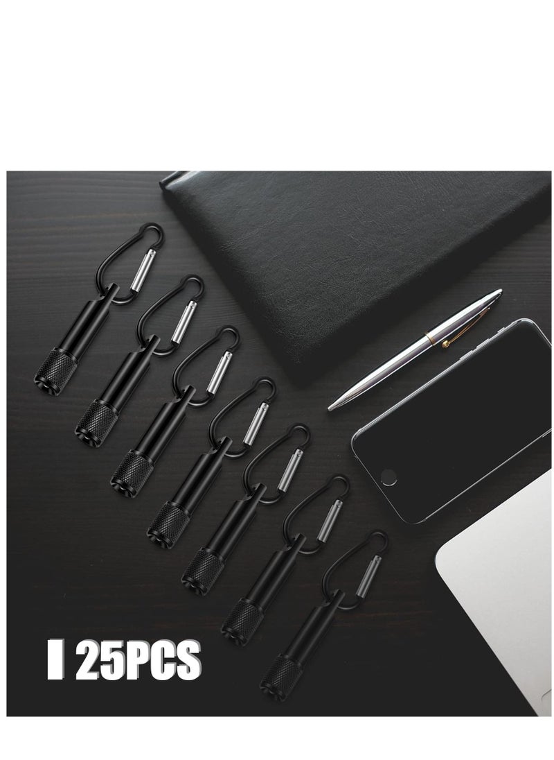 SYOSI - 25 Pack Mini LED Keychain Flashlight Mini Keychain Flashlights Bulk with Carabiner Pocket Keychain Flashlight High Lumen EDC Handheld Flashlight for Camping Hiking Outdoor Activity Black - Image 1