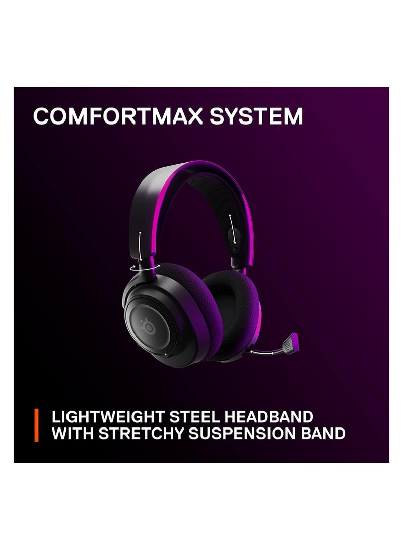 SteelSeries Arctis Nova 7 Wireless Gen 2 Gaming Headset – PC Edition, 2.4 GHz + Bluetooth, USB‑C Dongle, ClearCast Gen 2 Mic, 360° Spatial Audio, 50+ Hours Battery, Memory Foam Ear Pads, Customizable EQ, Multi-Device Connectivity, Bloack | 61730 - Image 2