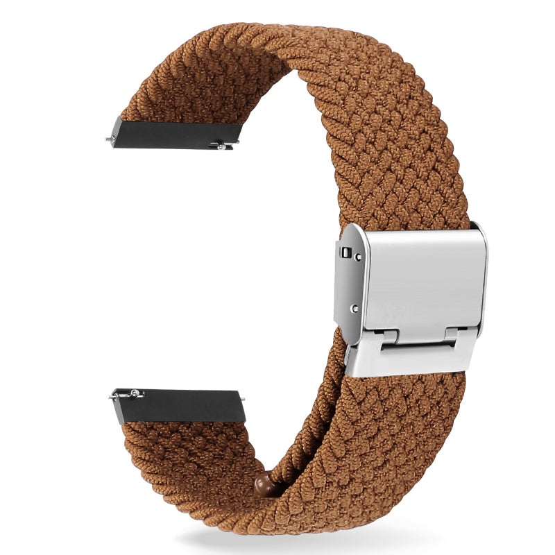 إيروريكس سوار ساعة عالمي 22 مم بمشبك معدني مضفر من النايلون (قهوة) - Image 1