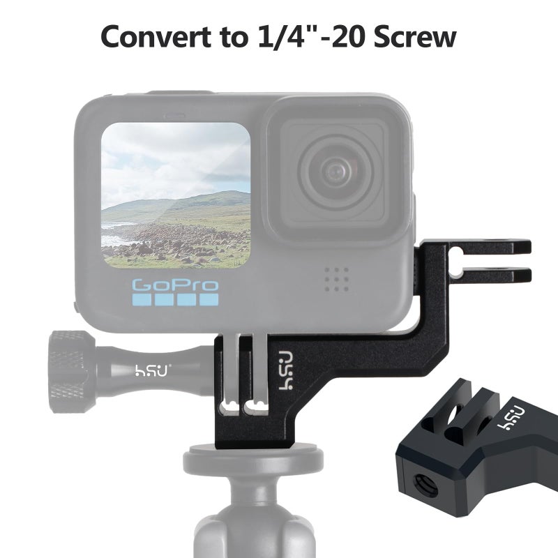 HSU 90 Degree Aluminum Vertical Bracket Adapter Elbow Mount for GoPro Hero 13/12/ 11/10/ 9 Black - Image 3