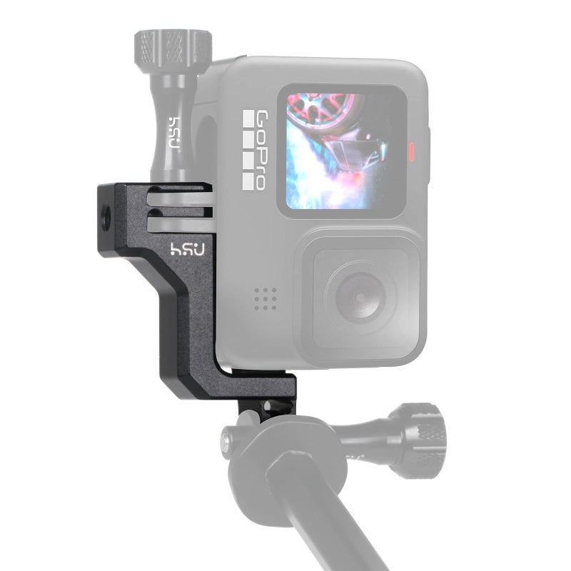 HSU 90 Degree Aluminum Vertical Bracket Adapter Elbow Mount for GoPro Hero 13/12/ 11/10/ 9 Black - Image 1