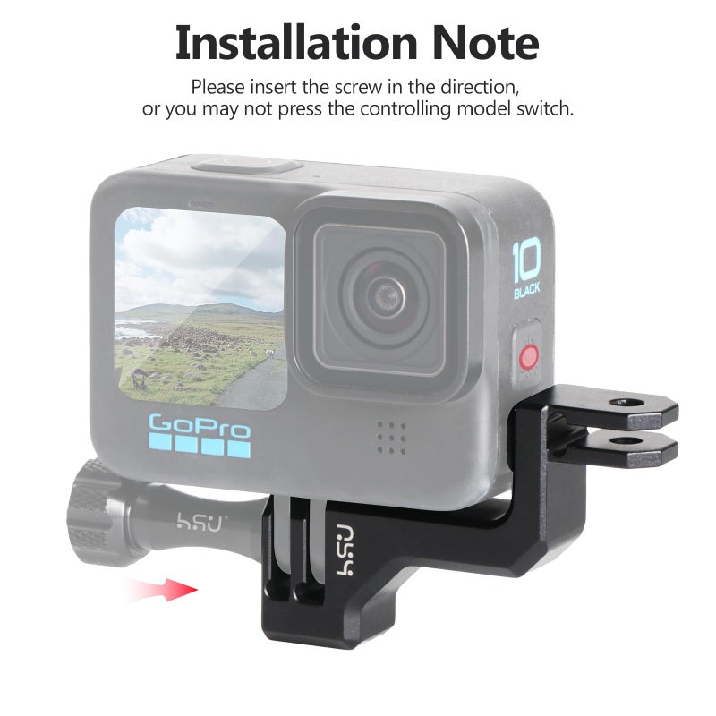 HSU 90 Degree Aluminum Vertical Bracket Adapter Elbow Mount for GoPro Hero 13/12/ 11/10/ 9 Black - Image 5