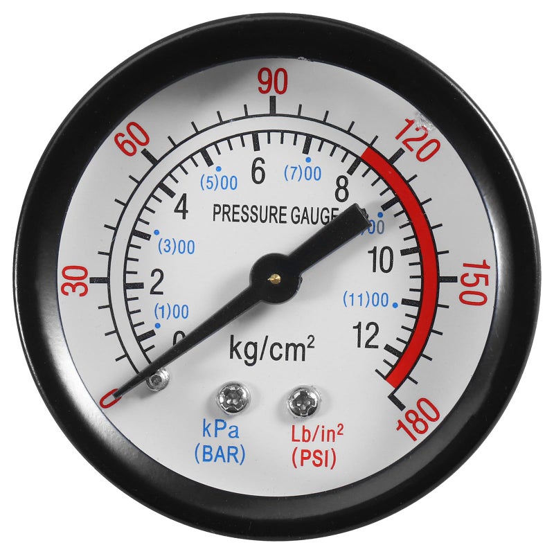 Vertical 1 4 Npt Oil Free Air Compressor Pressure Test Gauge Iron Case For Pneumatic Equipment - Image 2