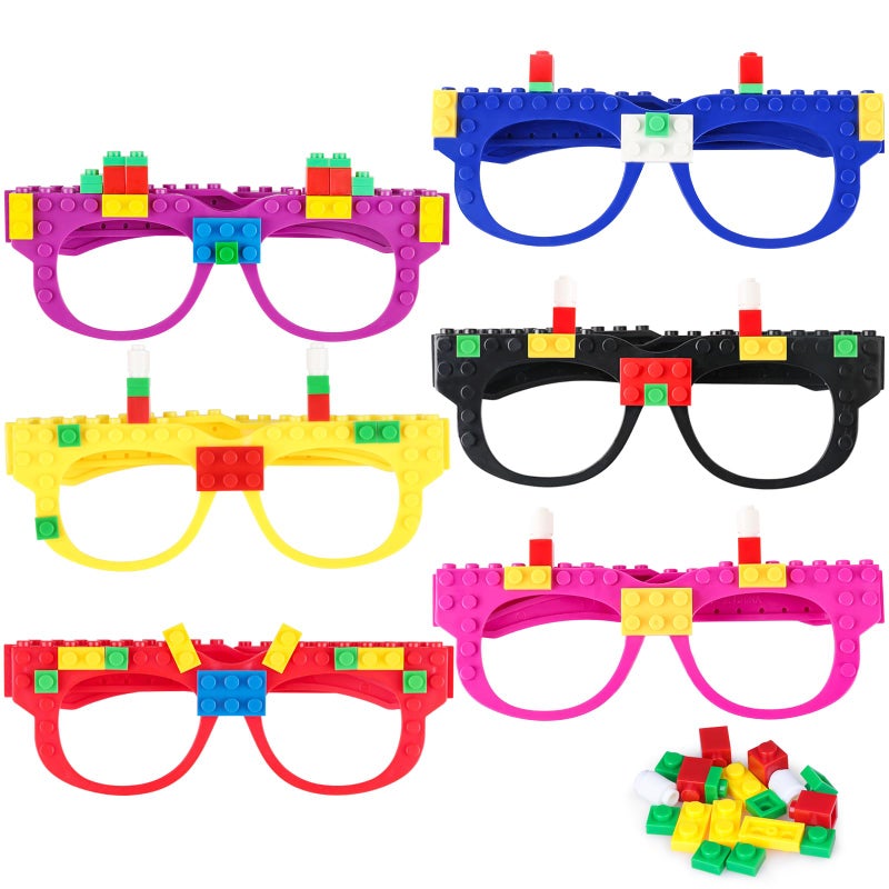 Lemicin 12 Pcs Building Bricks Glasses Building Blocks Games for Kids Boys Girls Birthday Party Favors Supplies Carnival Party Games - Image 3