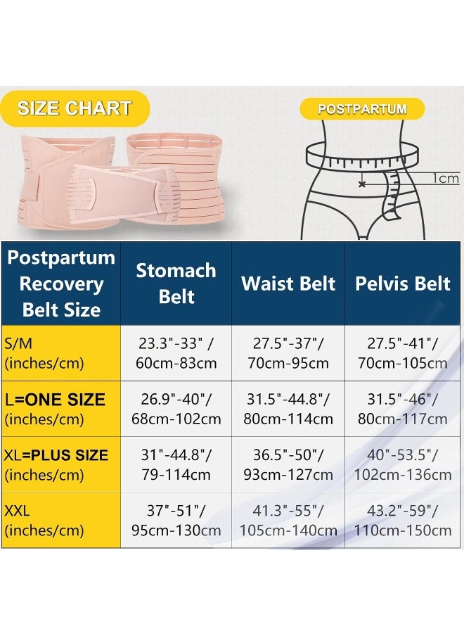 Chongerfei - 3 In 1 Postpartum Support - Recovery Belly/Waist/Pelvis Belt Shapewear Slimming Girdle, Beige, One Size - Image 1