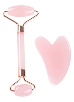 Jade Jade Roller and Gua Sha Facial Tools, 100% Natural Rose Quartz Gua Sha Stone, Jade roller & Gua sha Tool for Face Jawline Sculpting and Puffiness Reducing, Gua Sha Massage Tool, Skin Care Gift with beautiful premium box pack  - Image 1
