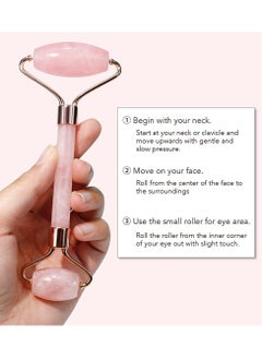 Jade Jade Roller and Gua Sha Facial Tools, 100% Natural Rose Quartz Gua Sha Stone, Jade roller & Gua sha Tool for Face Jawline Sculpting and Puffiness Reducing, Gua Sha Massage Tool, Skin Care Gift with beautiful premium box pack  - Image 5