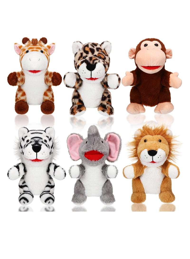 Excefore Animal Hand Puppet Set, Animal Friends Deluxe Kids Hand Puppets, with Working Mouth 10 Inches Soft Plush Kids Hand Puppets for Bedtime Stories, Drama Performance, Teaching (6 PCS) - Image 1