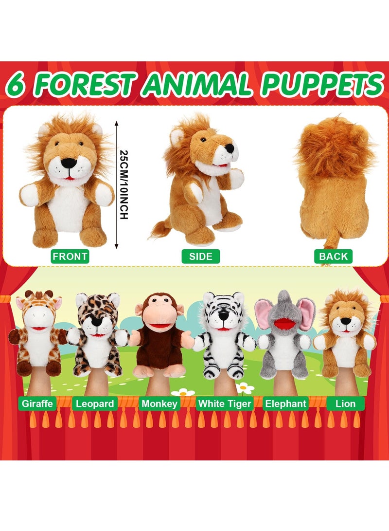 Excefore Animal Hand Puppet Set, Animal Friends Deluxe Kids Hand Puppets, with Working Mouth 10 Inches Soft Plush Kids Hand Puppets for Bedtime Stories, Drama Performance, Teaching (6 PCS) - Image 2